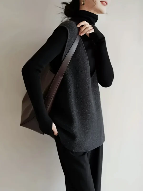 V-neck Casual Simple Versatile French-style Sweater Vest Niannian - 图片 5