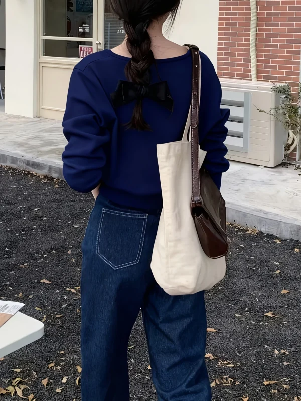 Fine New Round Neck Sweater Designer Niche Cropped Top - 图片 6