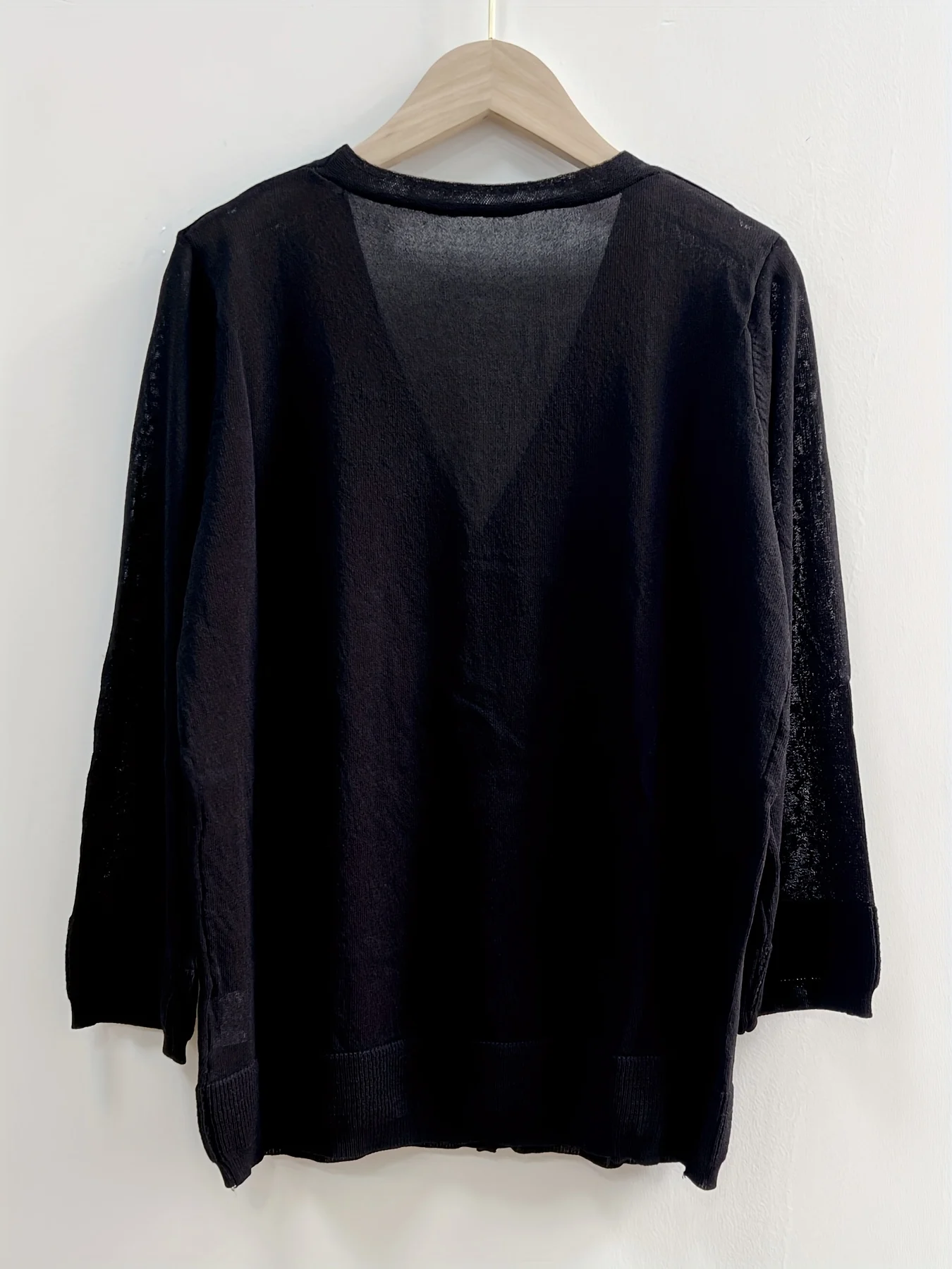 Fine Air-Conditioning Cover-Up Cardigan Women'S Thin Shirt Outer Loose Ice-Feeling V-Neck Top - 图片 6