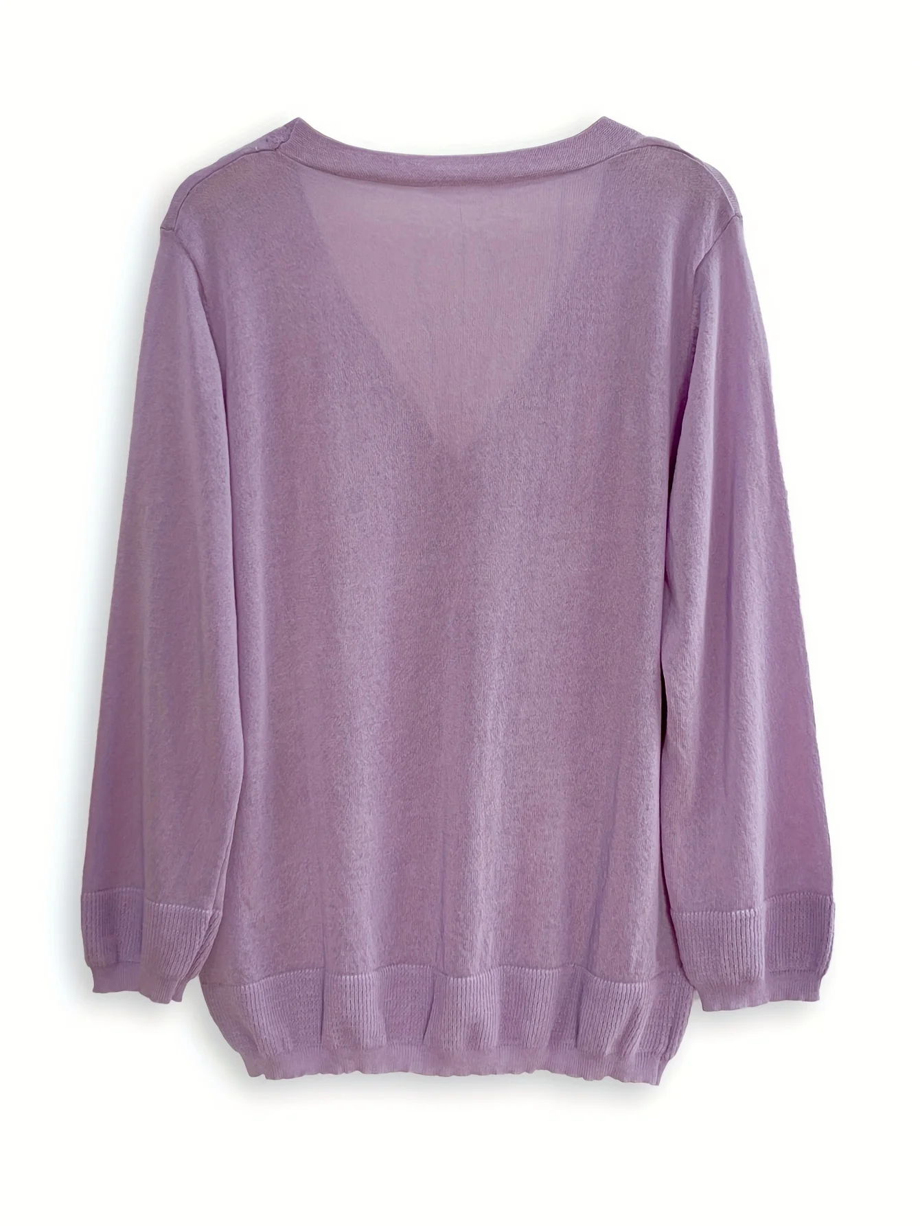 Fine Air-Conditioning Cover-Up Cardigan Women'S Thin Shirt Outer Loose Ice-Feeling V-Neck Top - 图片 5