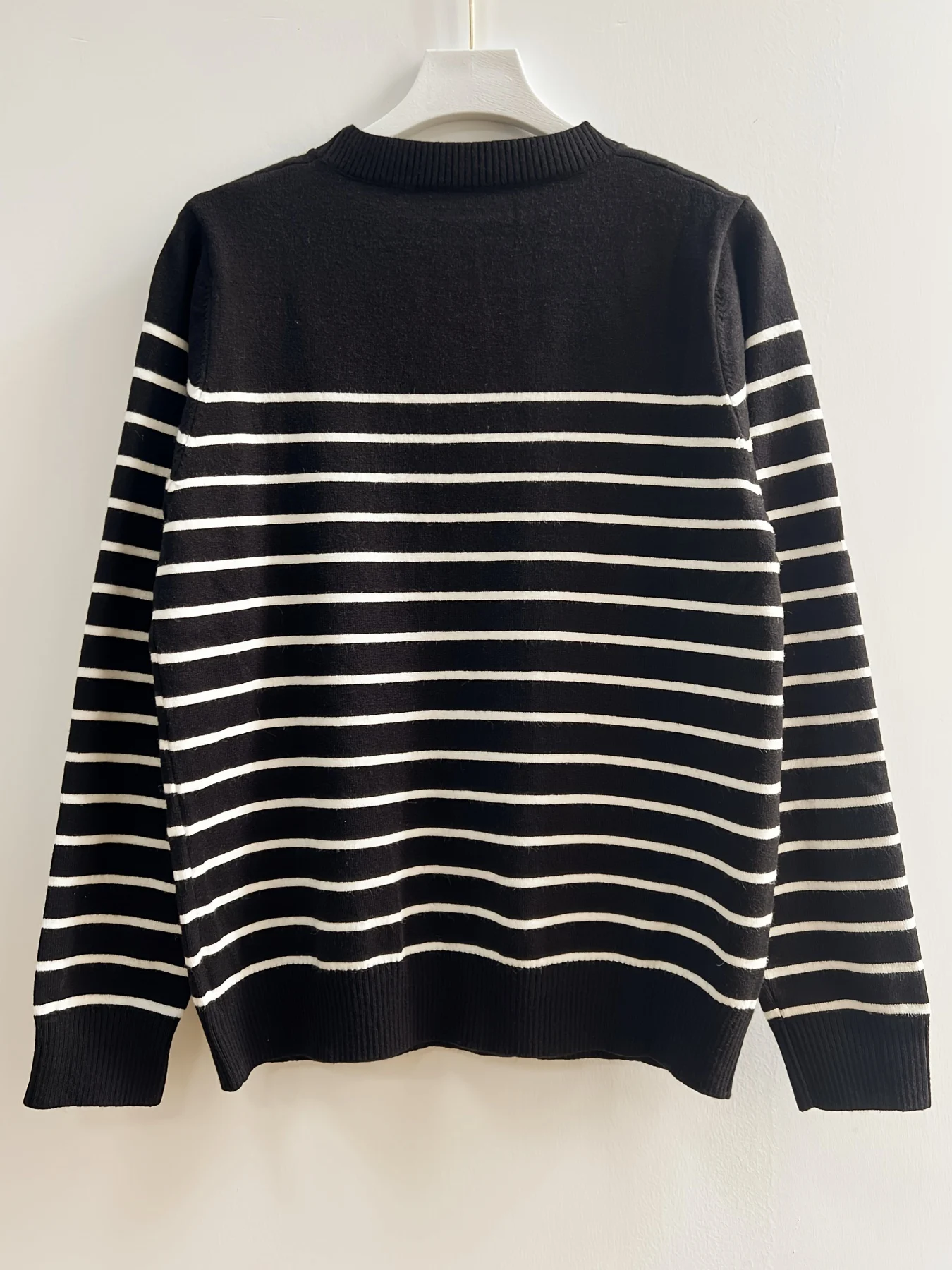 Striped Crew Neck Sweater, Casual Long Sleeve Sweater For Fall & Winter, Women's Clothing - 图片 2