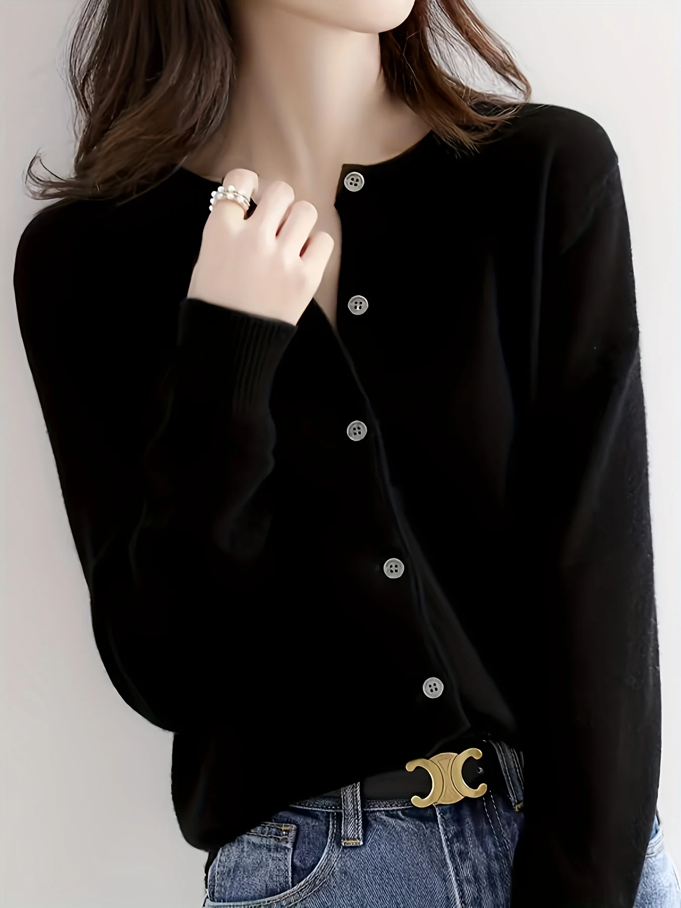 New Fine-Spun Cardigan for Women, a Light And Sweet Outer Layer, Loose-Fitting with Long Sleeves - 图片 11
