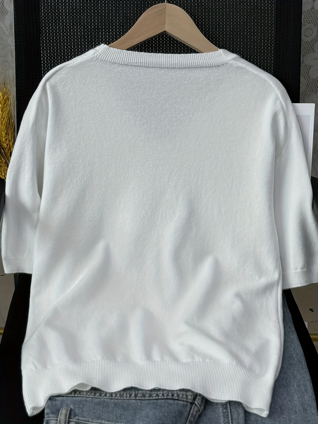 New Short Sleeve T-Shirt Women'S Thin Loose V-Neck Premium Breathable Top - 图片 10