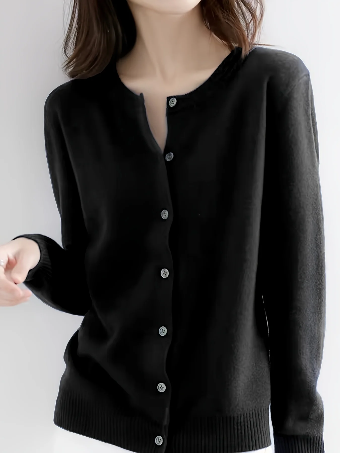 New Fine-Spun Cardigan for Women, a Light And Sweet Outer Layer, Loose-Fitting with Long Sleeves - 图片 4