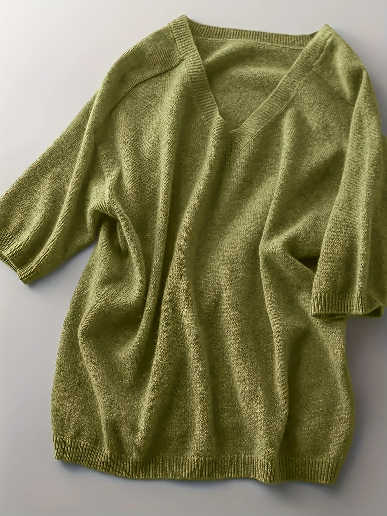 New Short Sleeve T-Shirt Women'S Thin Loose V-Neck Premium Breathable Top - 图片 25
