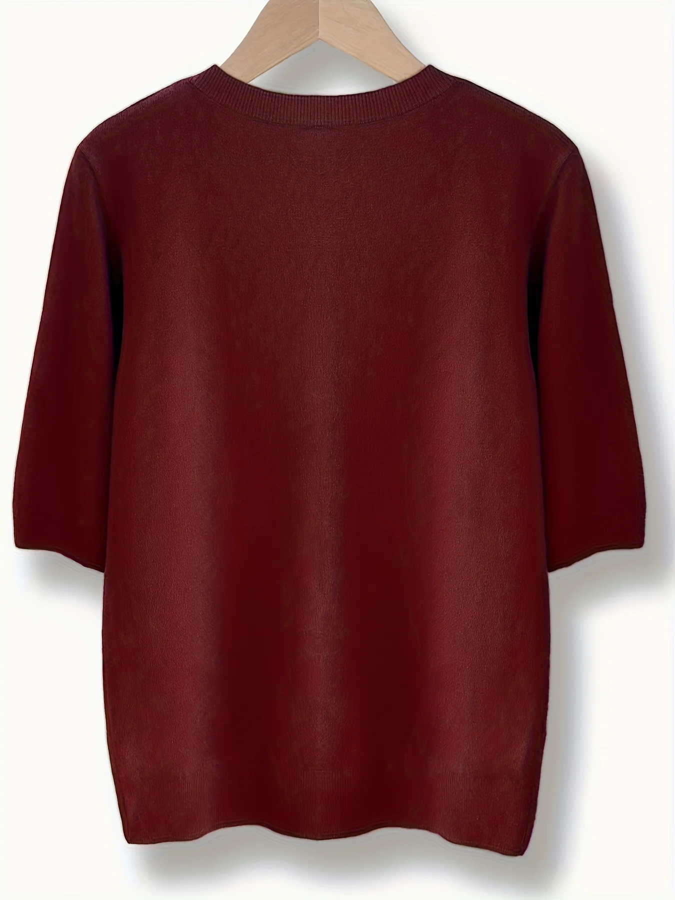 Self-developed Women's Short-sleeve Pullover Round-neck Half-sleeve Short Base Layer Shirt - 图片 10
