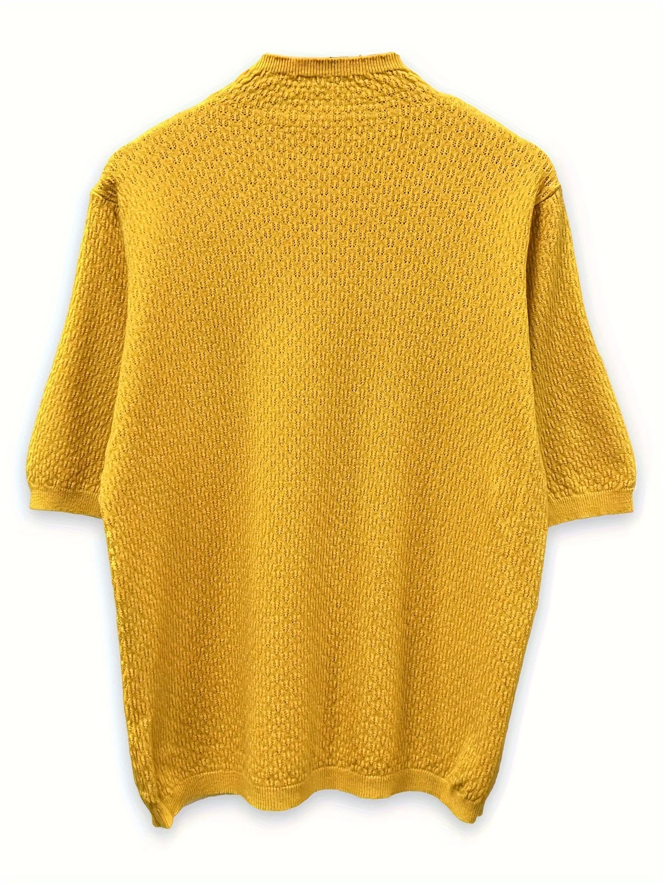 Chic Women's Mid-Sleeve Sweater - Casual High Neck, Solid Color Knit Top, Stretchy Viscose, Hand or Dry Clean Only - 图片 2