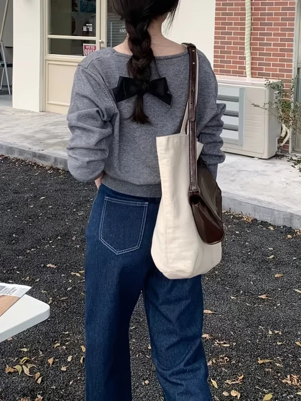 Fine New Round Neck Sweater Designer Niche Cropped Top - 图片 8