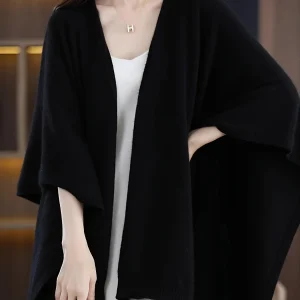 New Women'S Shawl Cardigan for Spring And Autumn, Loose Outerwear, Mid-Length Cape