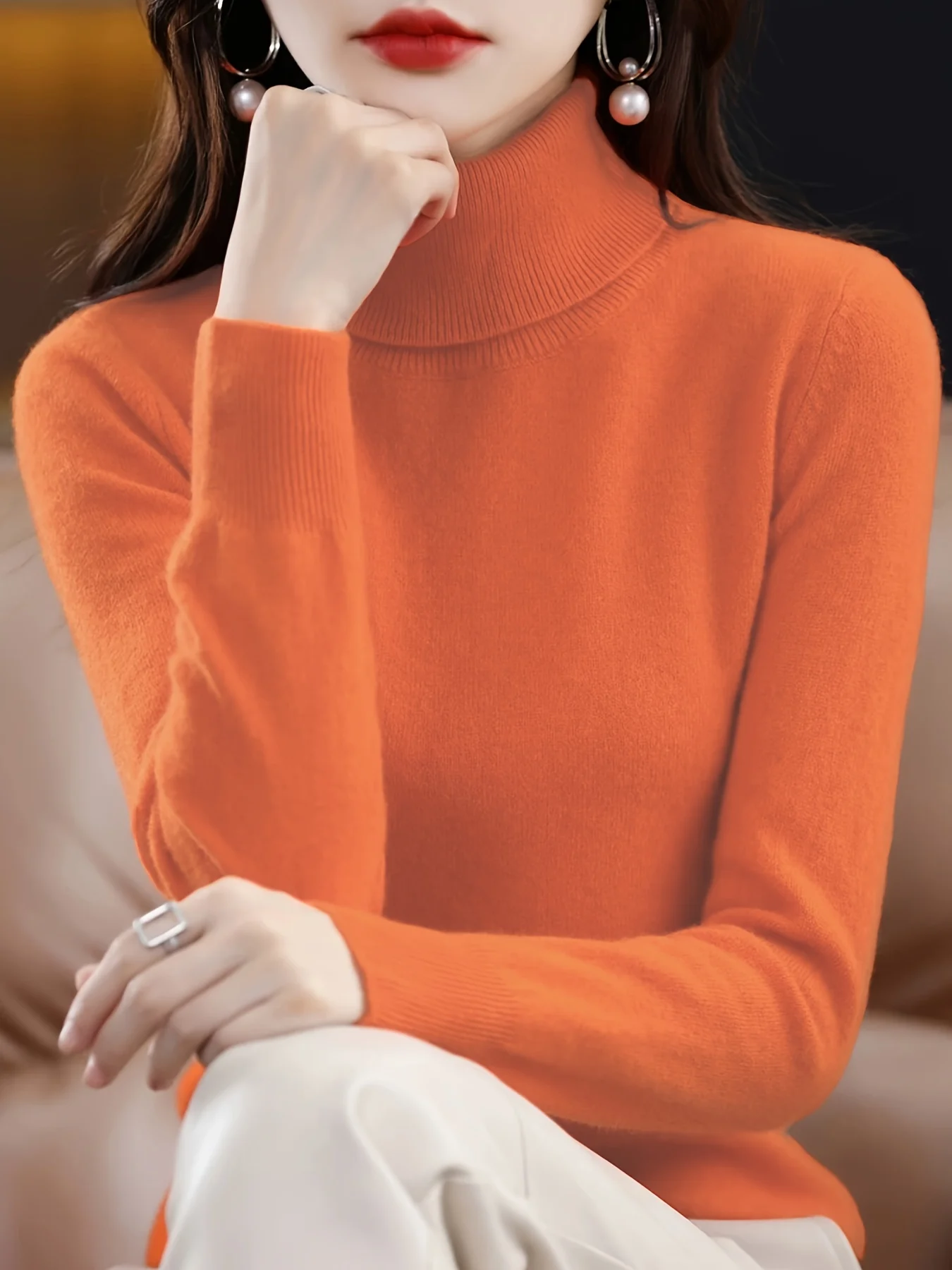 Finely New Style Fashionable Lapel Solid Color Loose Fit Casual Sweater Base Layer Knitwear