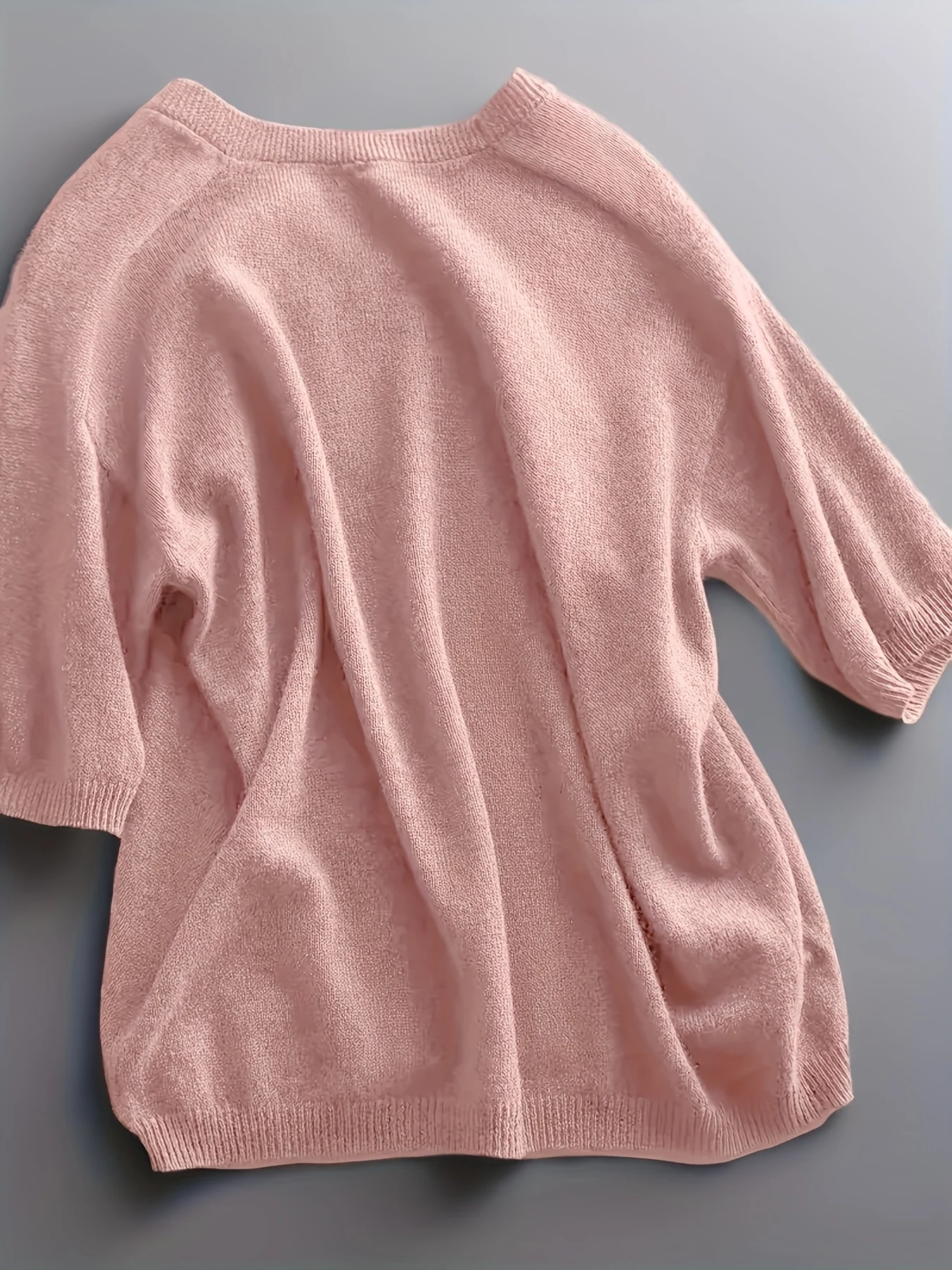 New Short Sleeve T-Shirt Women'S Thin Loose V-Neck Premium Breathable Top - 图片 30