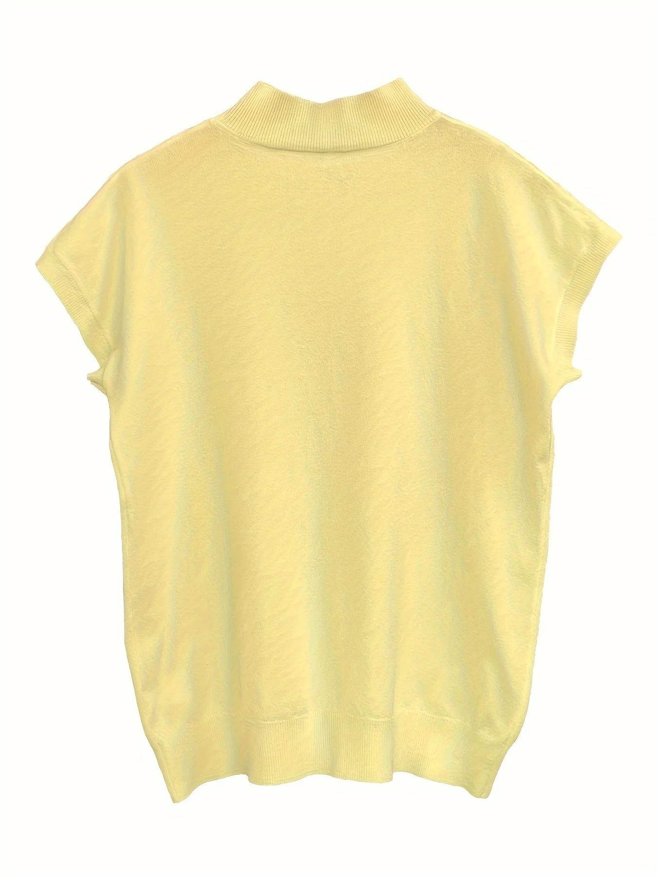 New Light Mature Style Temperament Top Ice Sweater Women'S Summer Thin Semi-High Neck Short Sleeve T-Shirt Fashion Top - 图片 7