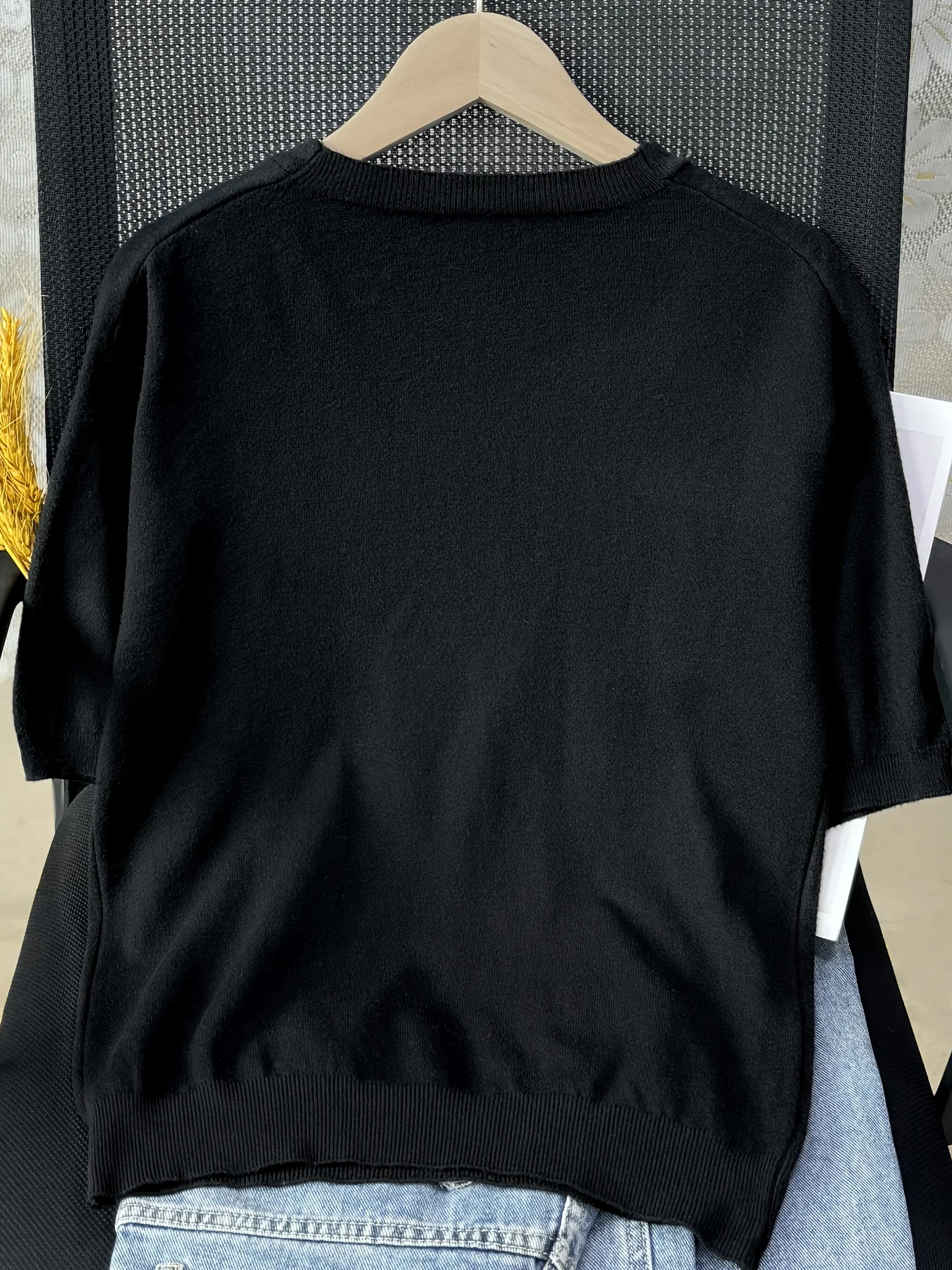 New Short Sleeve T-Shirt Women'S Thin Loose V-Neck Premium Breathable Top - 图片 9