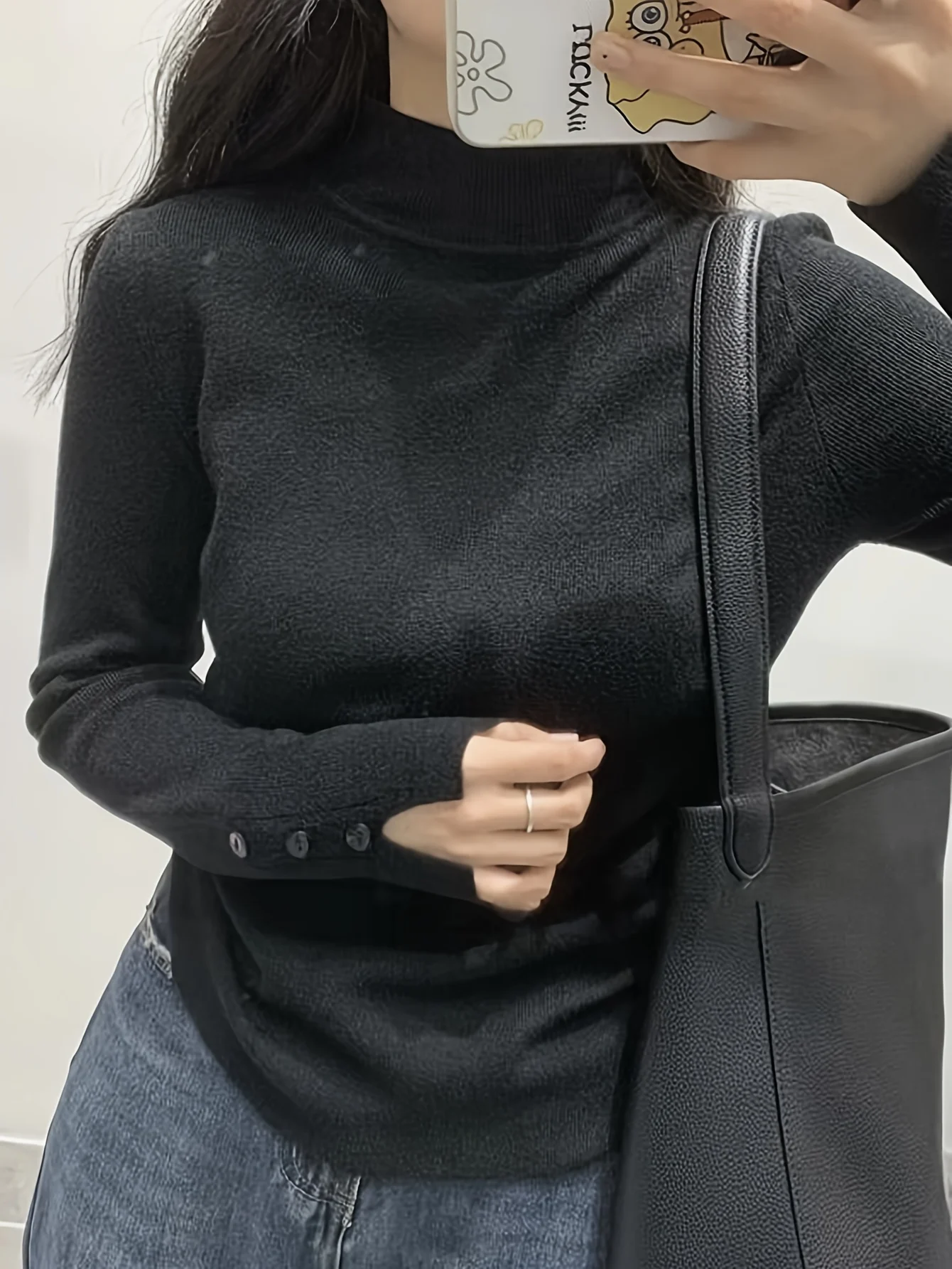 New Half-high Collar Slimming Long Sleeve Knitted Sweater Top with High-end Inner Layering Soft And Sticky Base Sweater