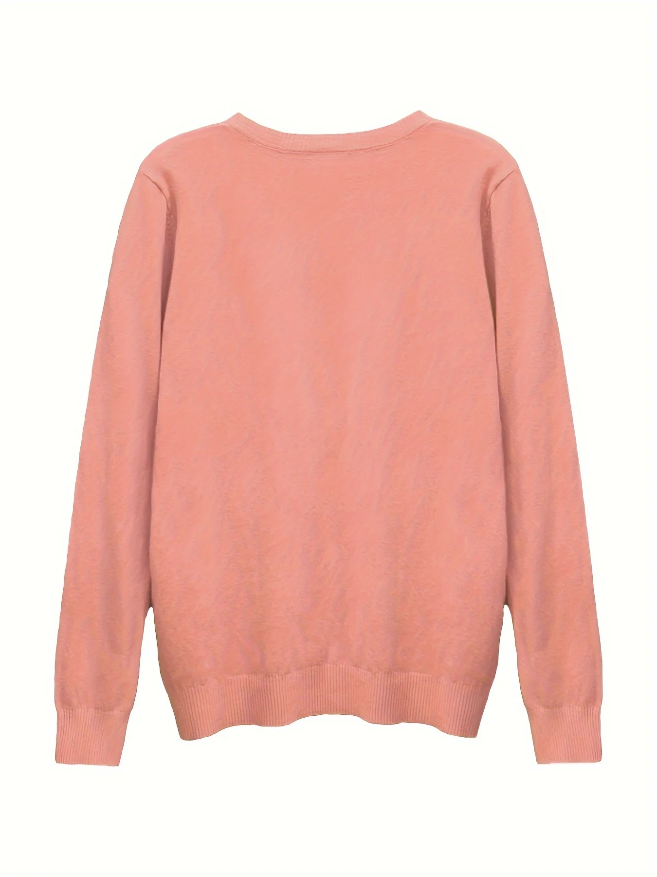 Women's Elegant Long Sleeve Ribbed Sweater - Round Neck Semi-Sheer Top with Moderate Stretch, All-Season Layering Essential, Solid Color Casual to Dressy Versatile Wardrobe Staple, Ladies Sweaters, Everyday Comfort Wear, Minimalistic Design, Quality Knitwear - 图片 6