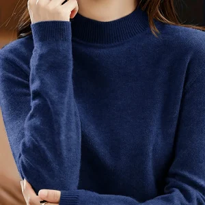 New Women's Half-Turtleneck Base Layer Pullover, Versatile Autumn/Winter Slim-Fit Tight Sweater, Thin Inner Layer