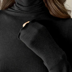 Slouchy Neckline Sweater Base Layer, Women's High Neck Long Sleeve Slim Fit Versatile Top