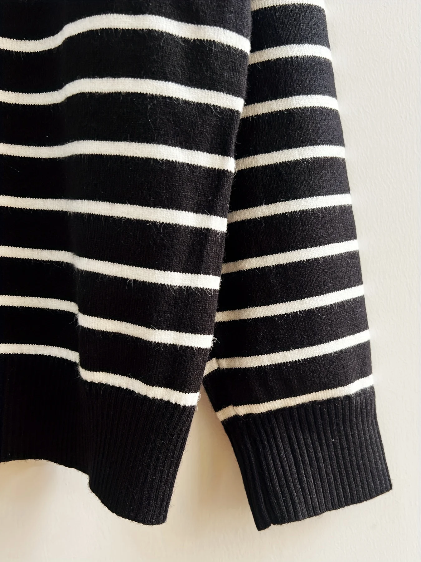 Striped Crew Neck Sweater, Casual Long Sleeve Sweater For Fall & Winter, Women's Clothing - 图片 4