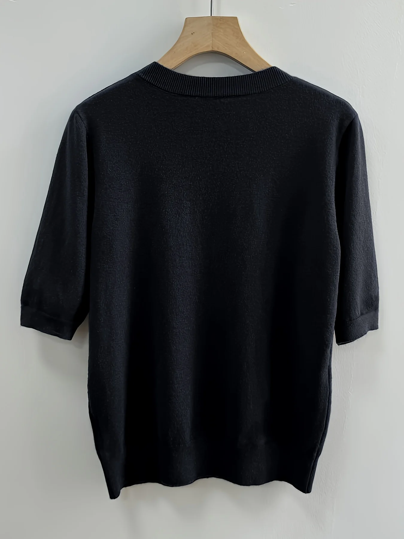 Self-developed Women's Short-sleeve Pullover Round-neck Half-sleeve Short Base Layer Shirt - 图片 19