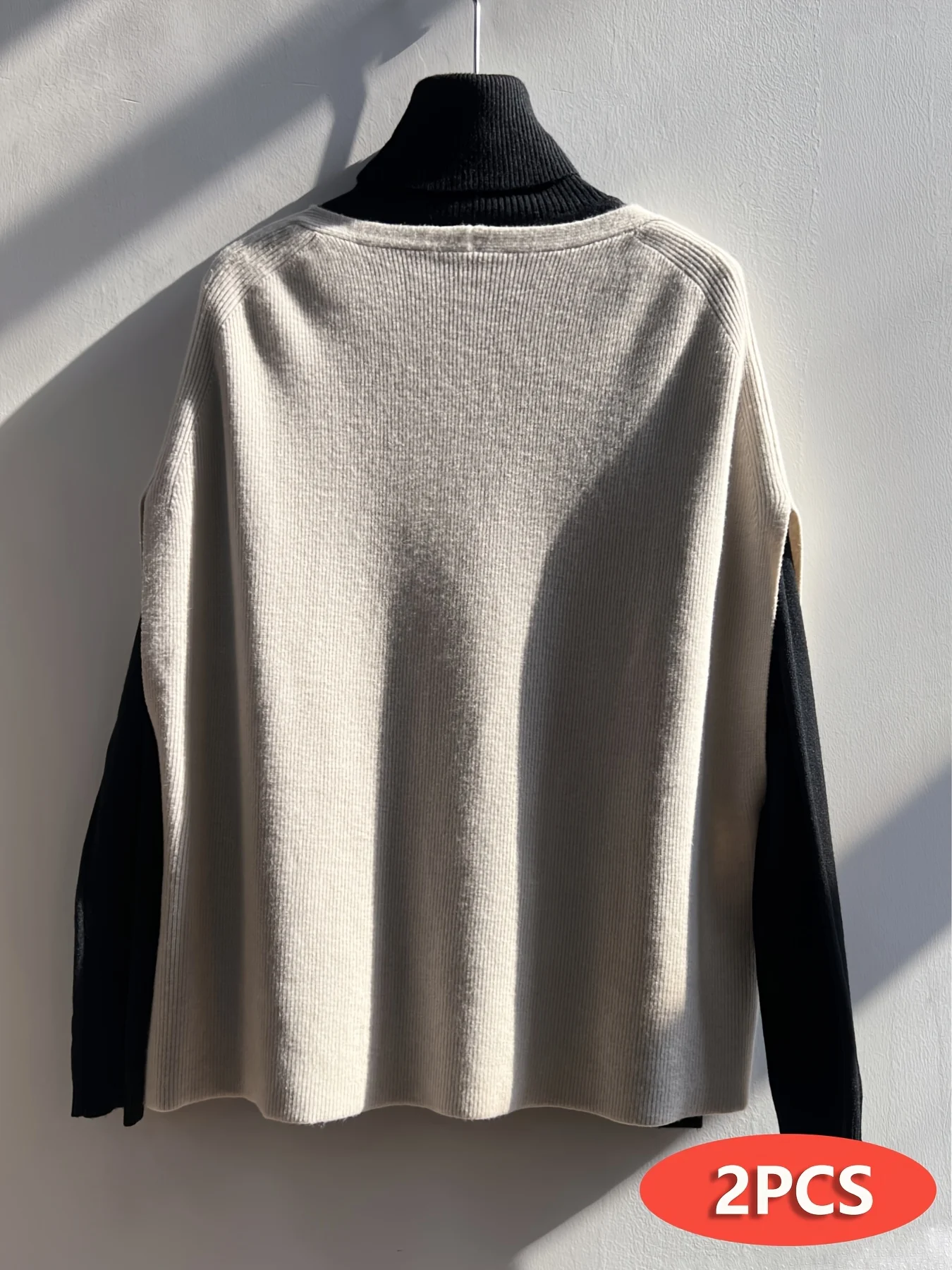 French-Style Loose Fit Vest, New Fashionable Cardigan, Loose Shawl Top, Base Layer Set - 图片 2