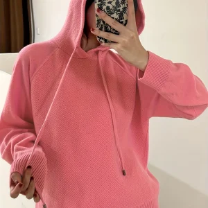 Autumn/Winter New Women's Sweater, Versatile Loose-Fit Hooded Drawstring Pullover for Layering