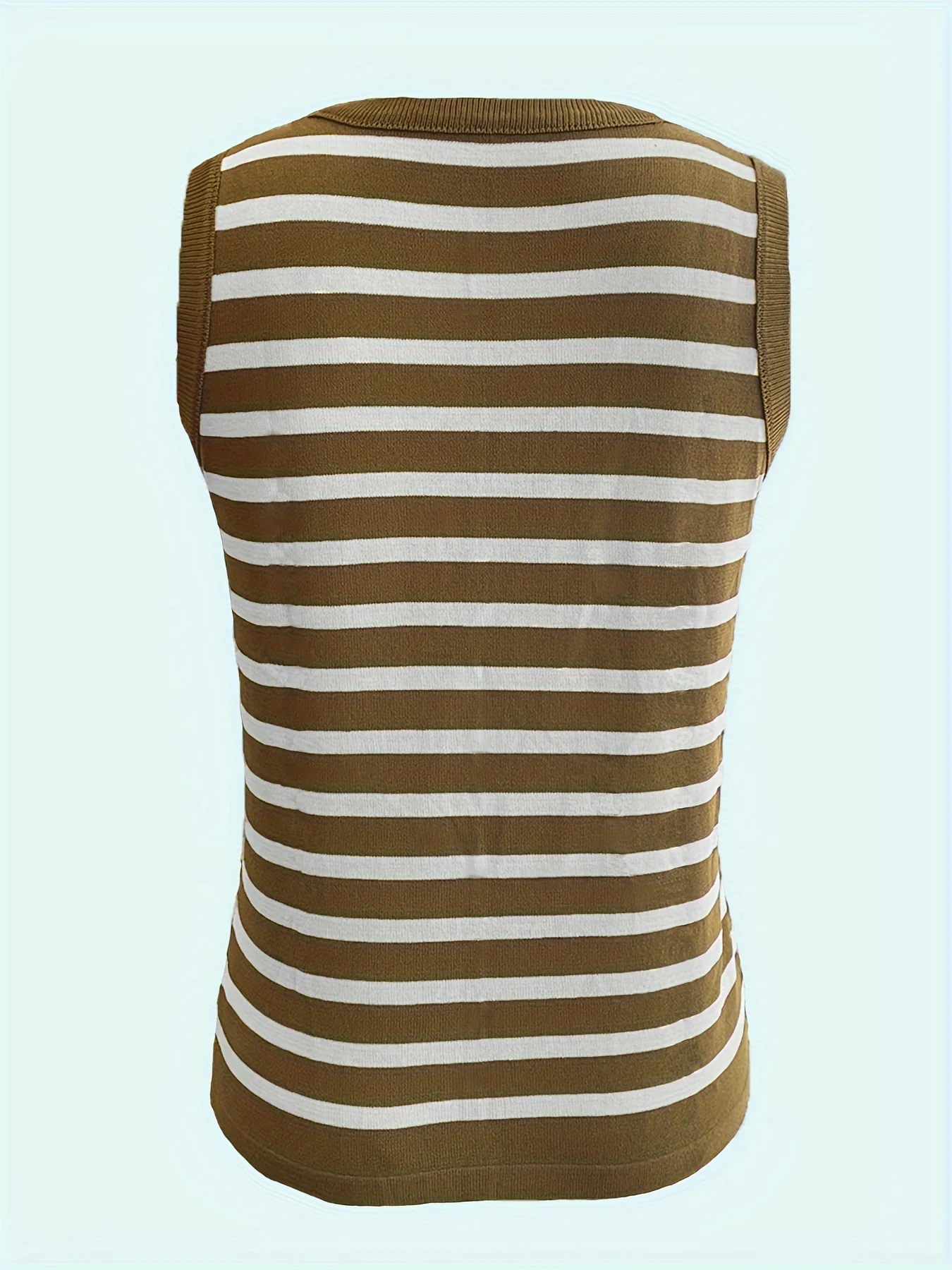 Vintage Striped Sleeveless Crop Top for Summer, Perfect for Layering Or Wearing Alone - 图片 6