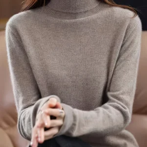 Women's Fashion High Collar New Solid Color Turtleneck Base Layer Sweater