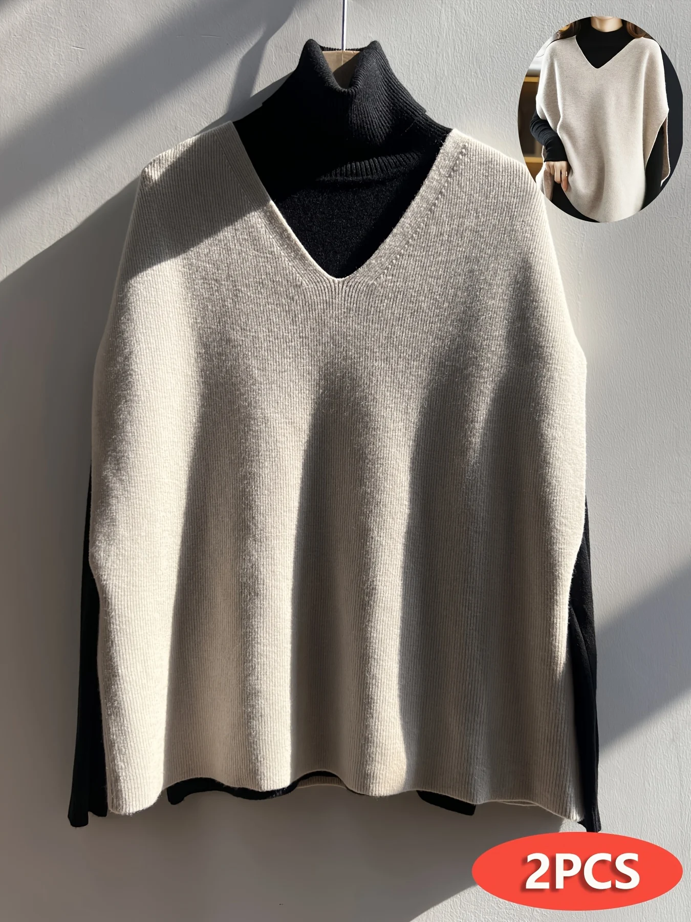 French-Style Loose Fit Vest, New Fashionable Cardigan, Loose Shawl Top, Base Layer Set